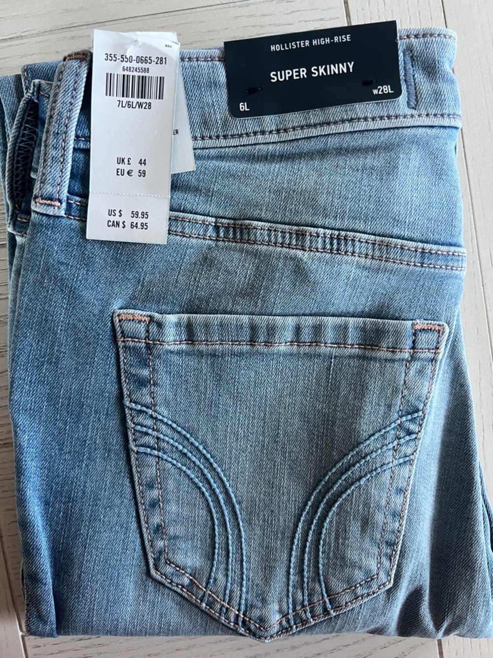 Hollister Super Skinny High-Rise Jeans in Light Wash Blue